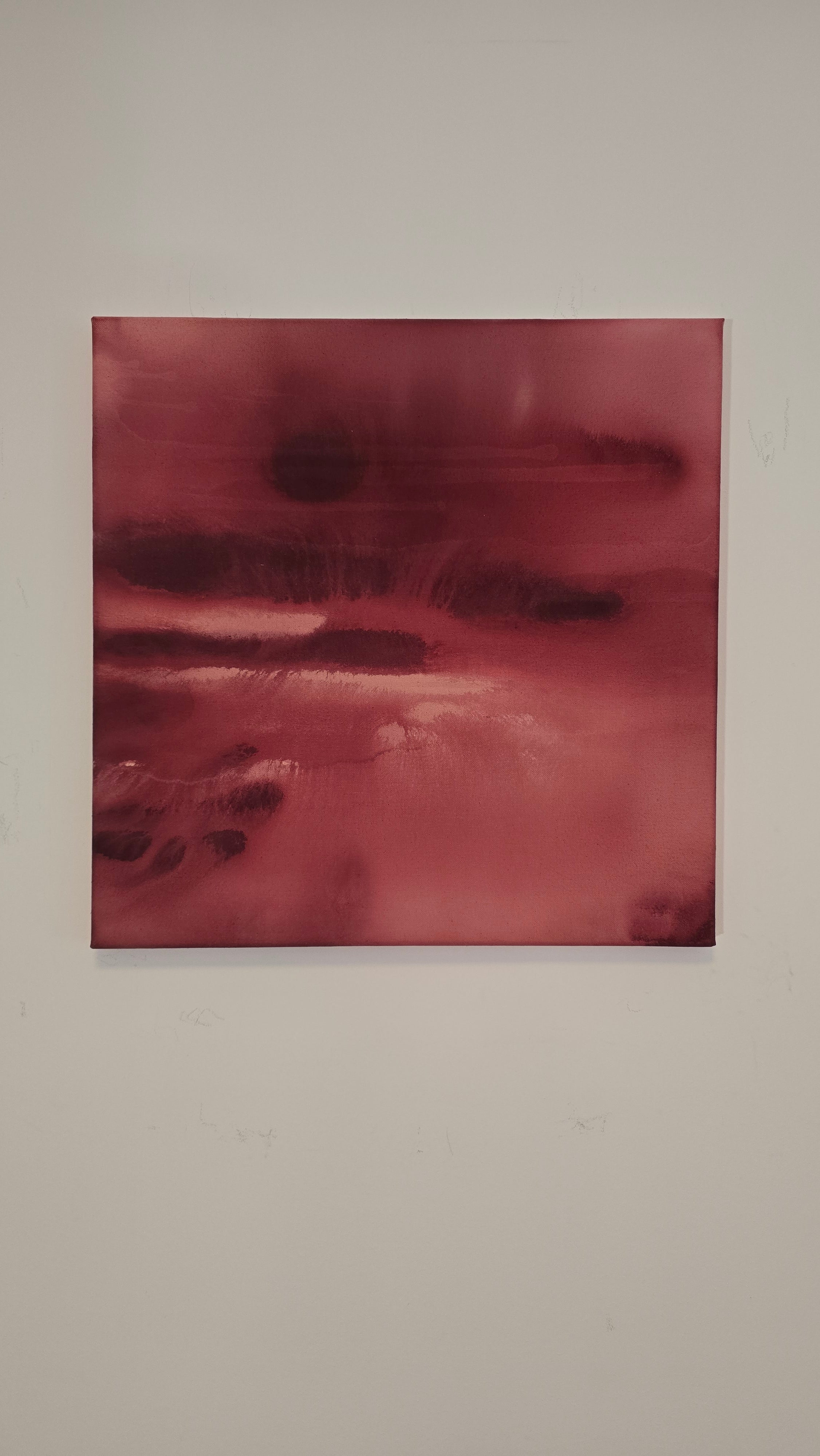 Crimson Drift · 60 × 60 cm