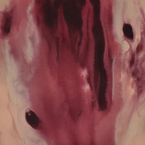 Crimson Descent · 60 × 60 cm