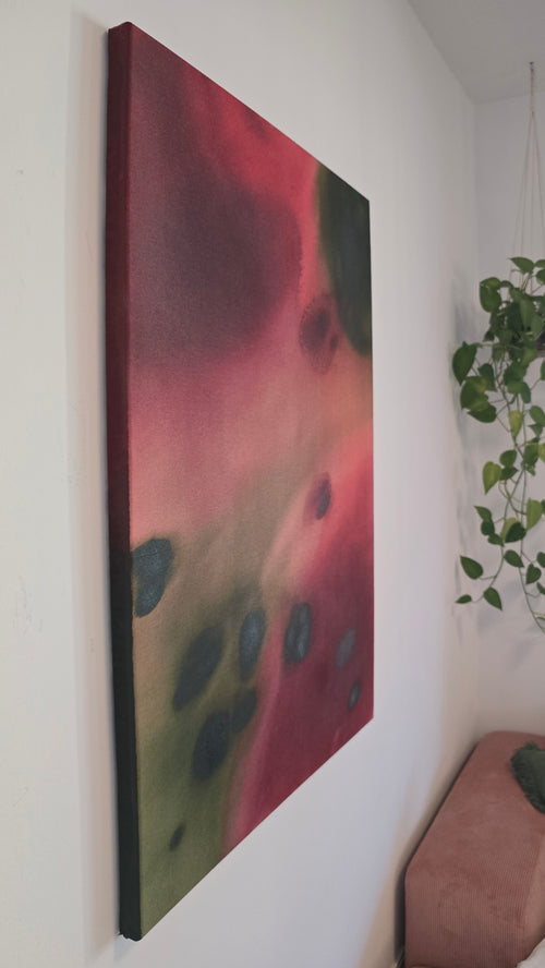 Crimson Murmur · 100 × 70 cm (39.4 × 27.6 in)