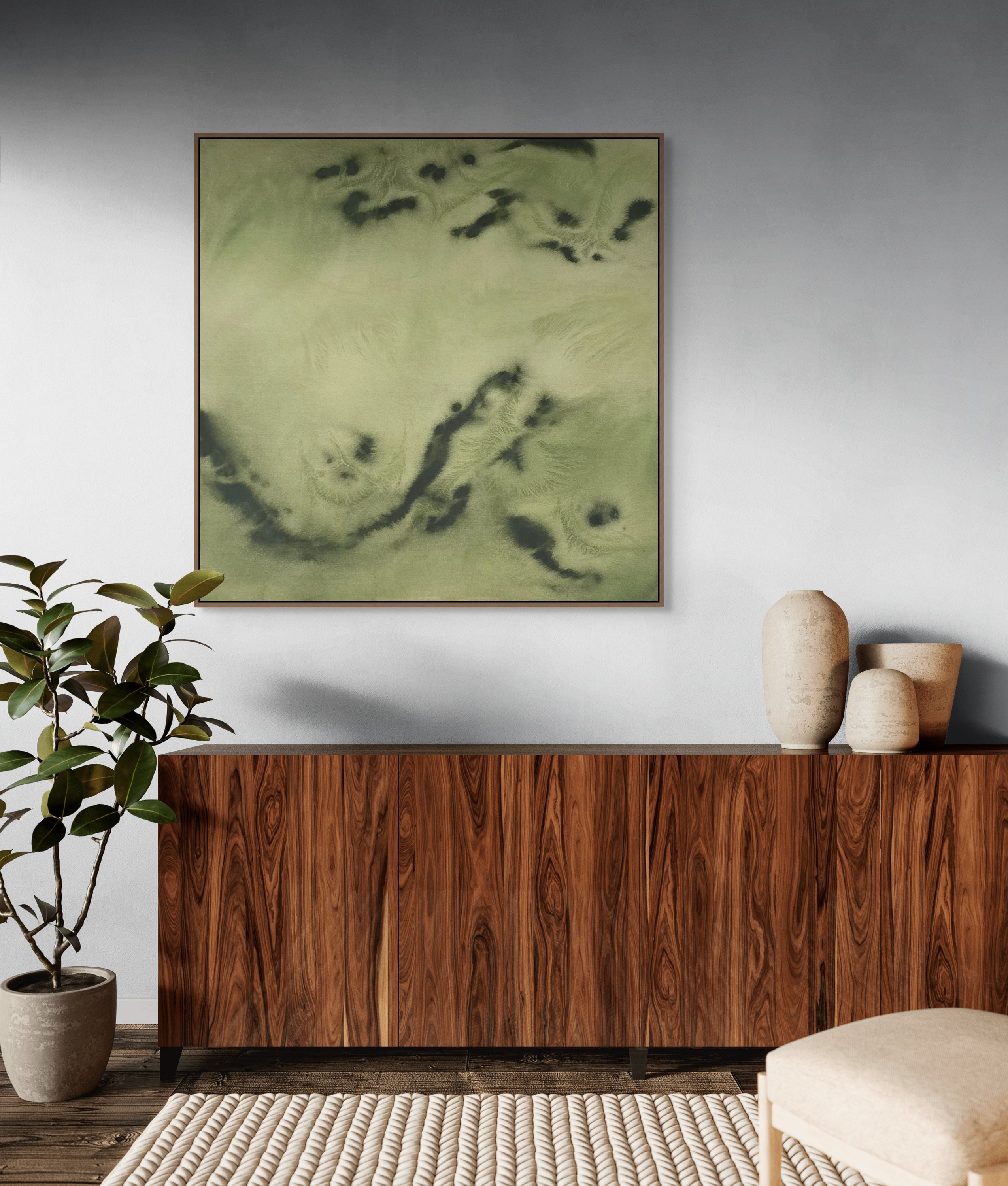 Green Drift · 100 × 100 cm