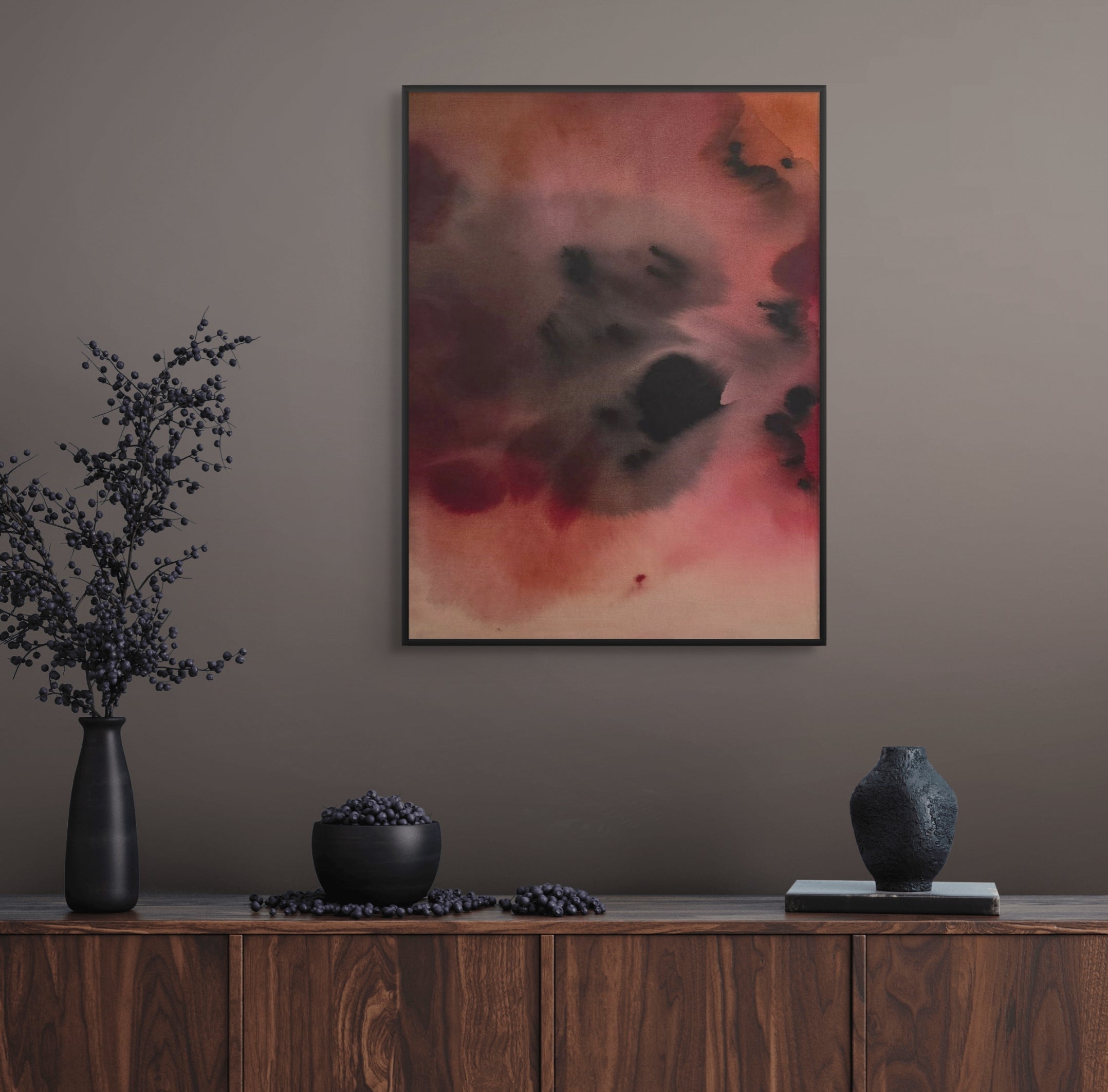 Scarlet Depth · 80 × 60 cm