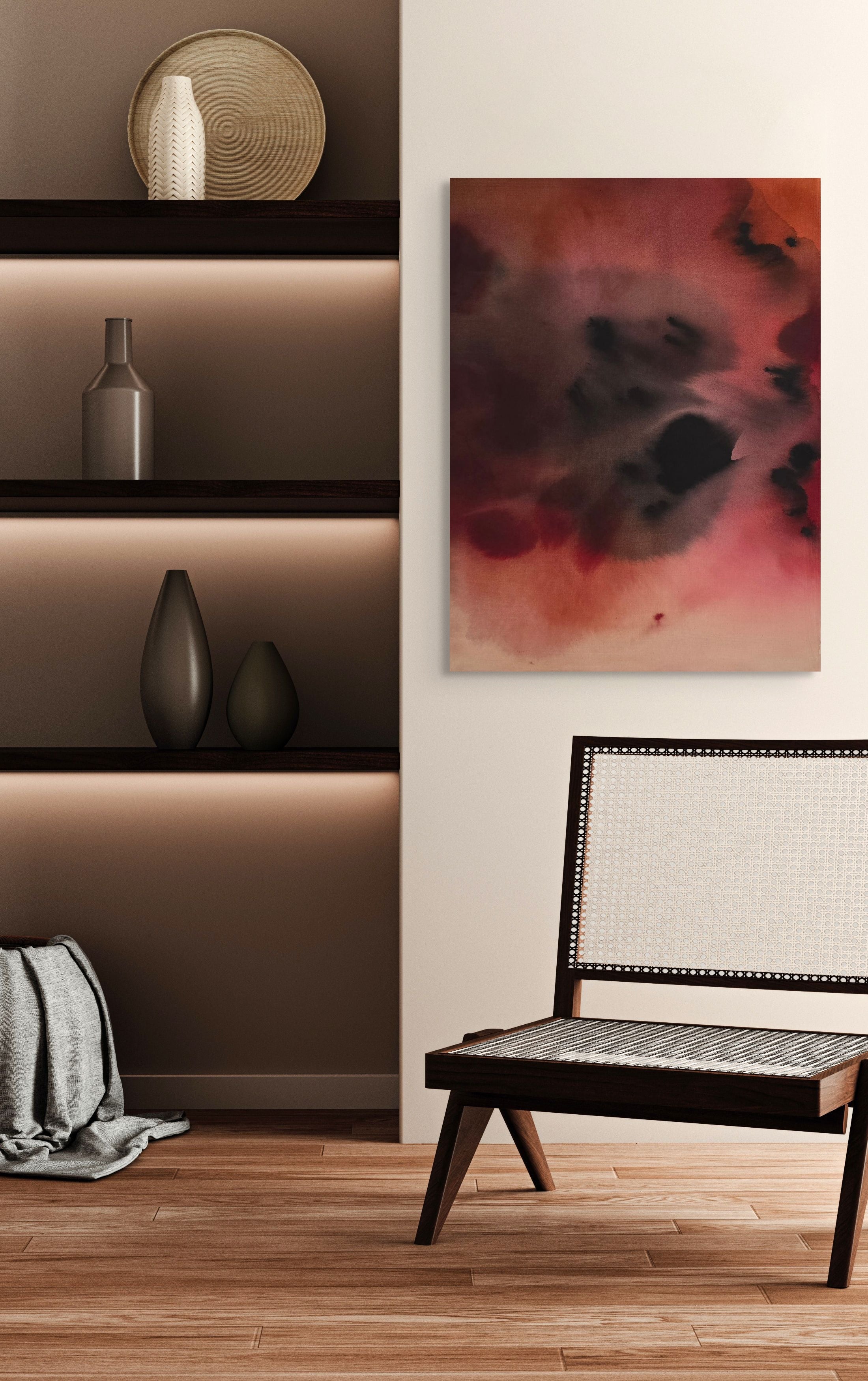 Scarlet Depth · 80 × 60 cm