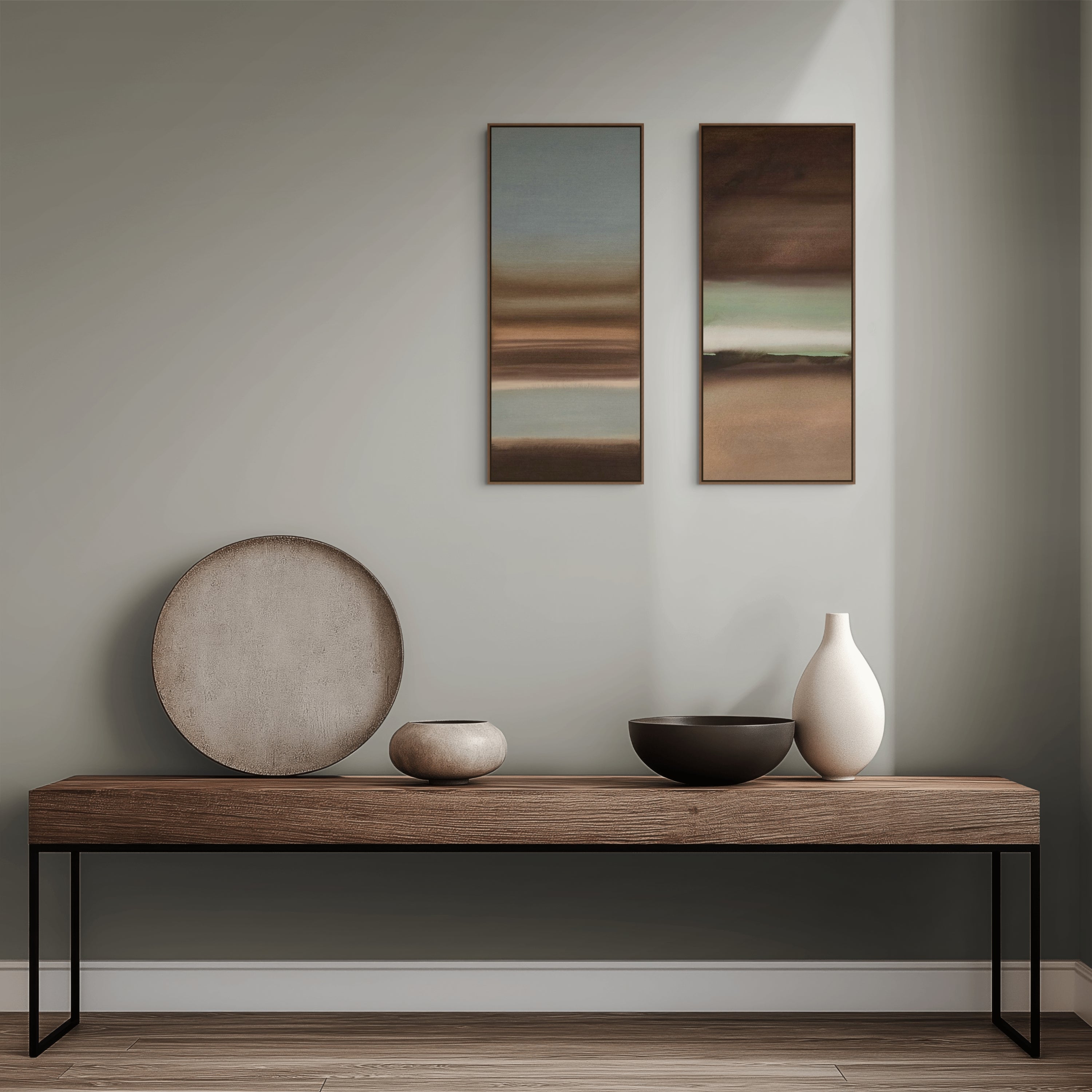 Passage duo 09 & 10 · 70 × 30 cm each