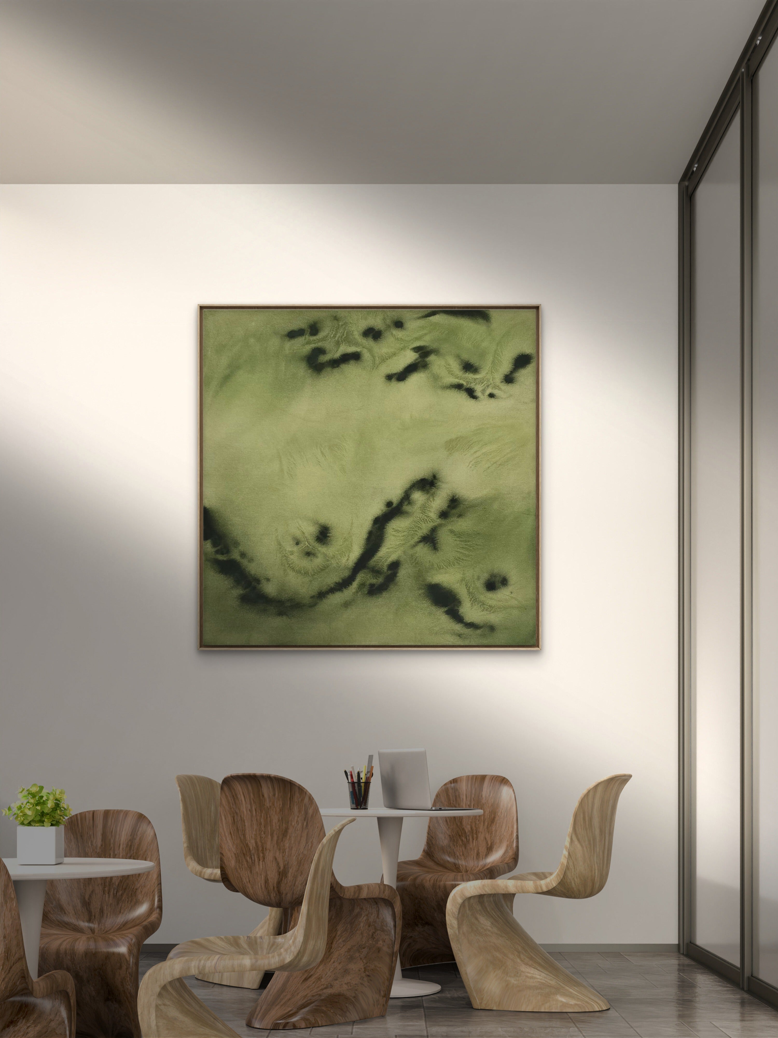 Green Drift · 100 × 100 cm