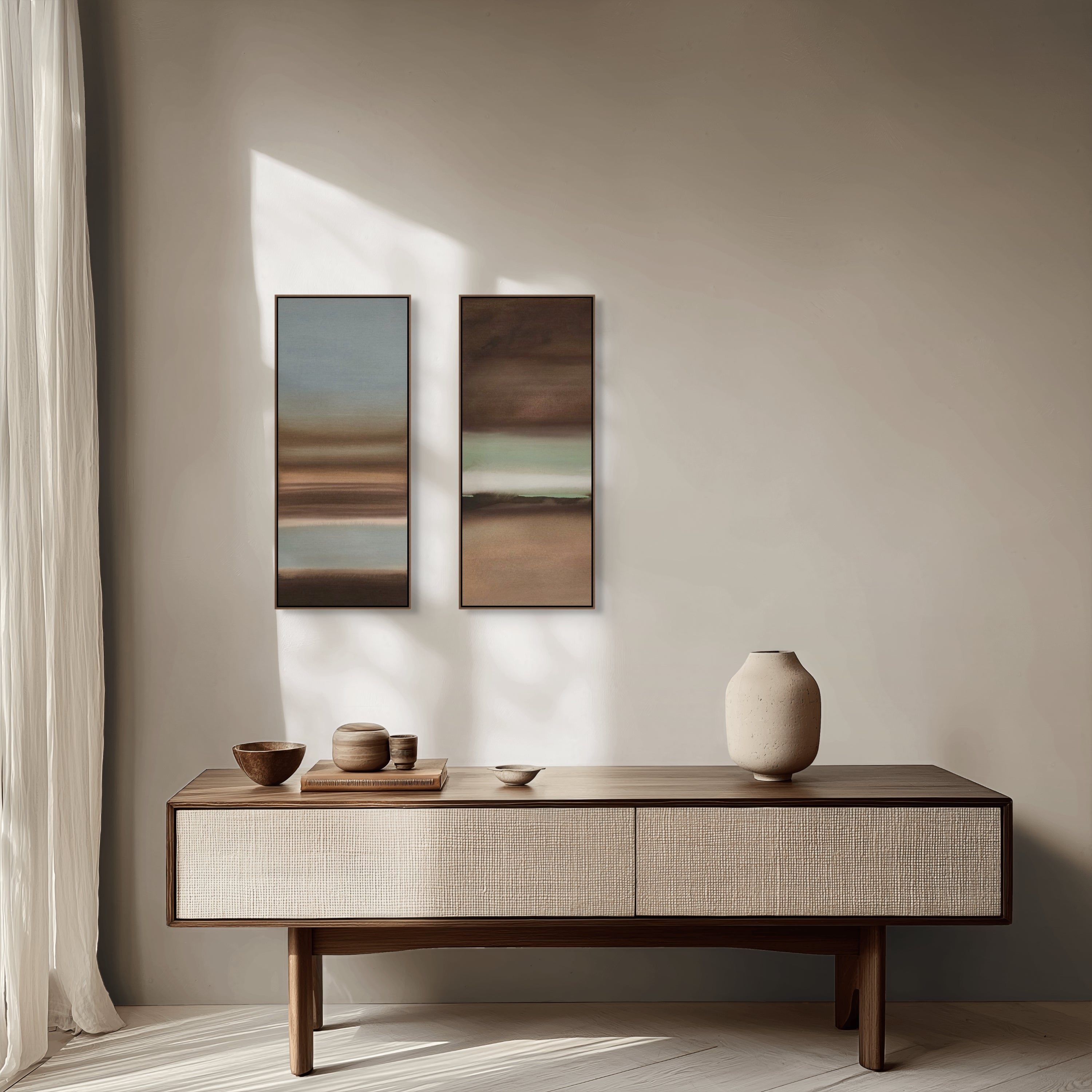 Passage duo 09 & 10 · 70 × 30 cm each