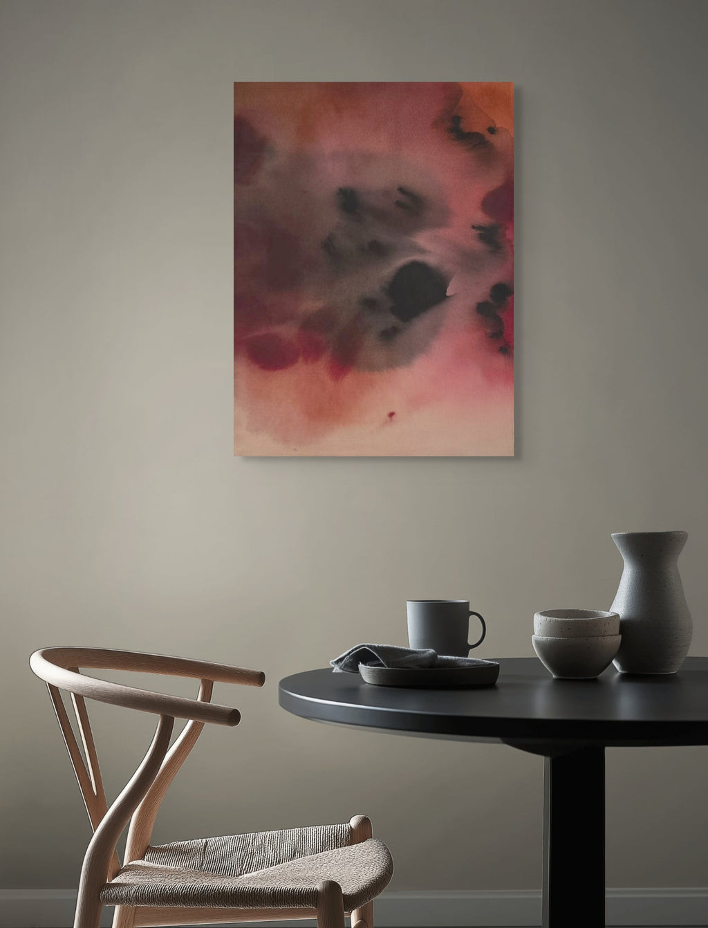 Scarlet Depth · 80 × 60 cm
