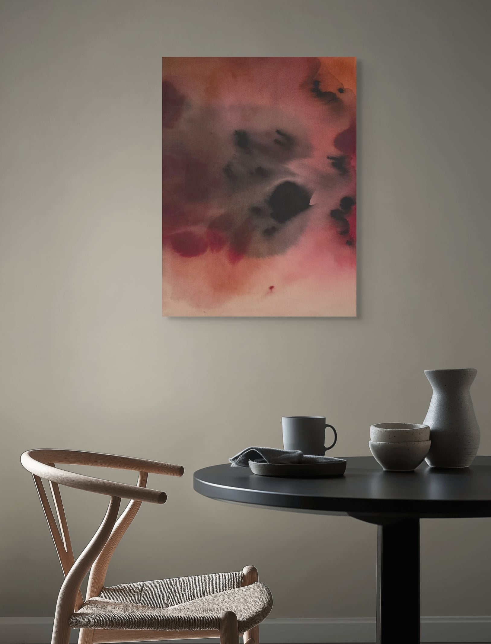 Scarlet Depth · 80 × 60 cm