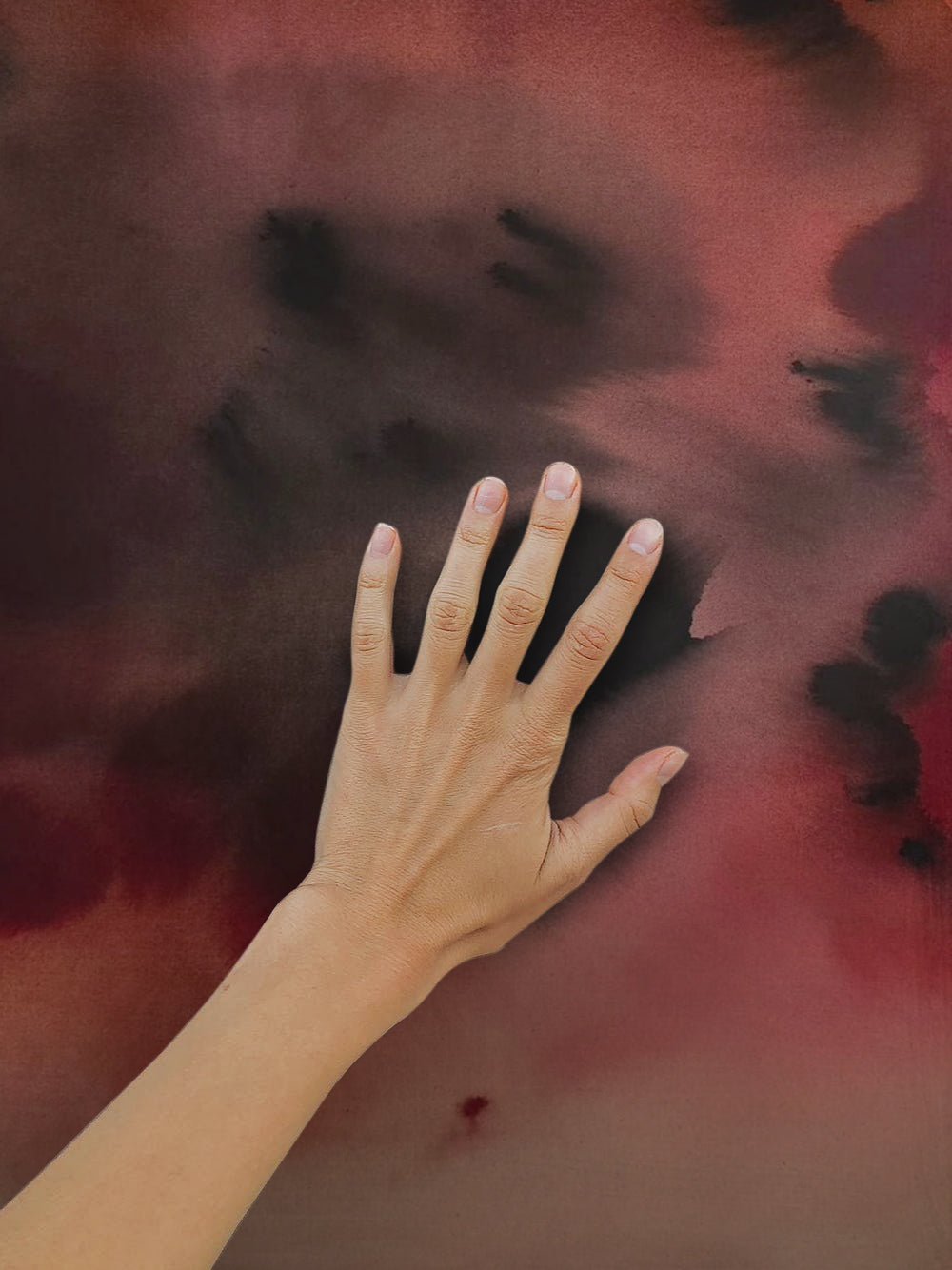 Scarlet Depth · 80 × 60 cm